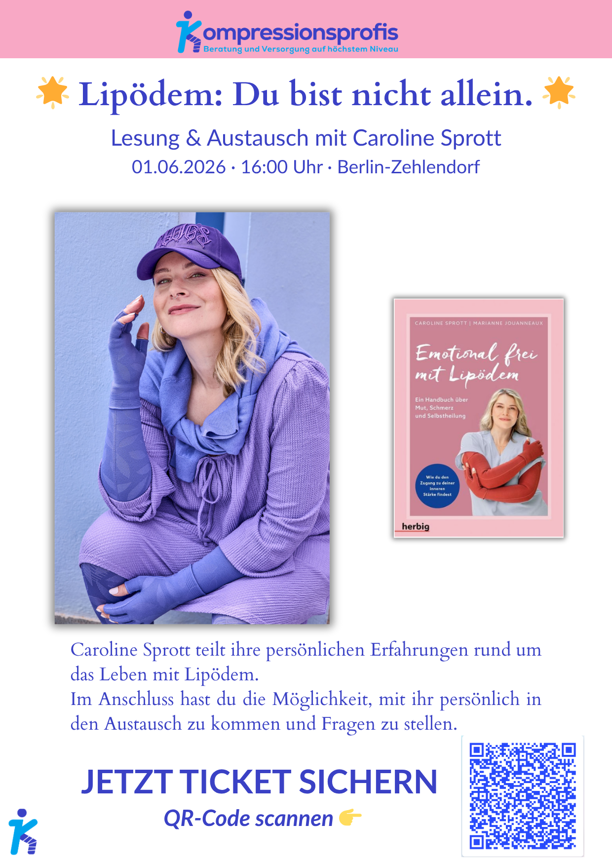 Du bist nicht allein – Lesung mit Caroline Sprott (Autorin von „Emotional frei mit Lipödem“)